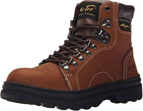 ADTEC Mens 6" Work Hiker Boots, Slip Resistant, Leather, Construction Boot + Hiking, Crazy Horse, 8 W US