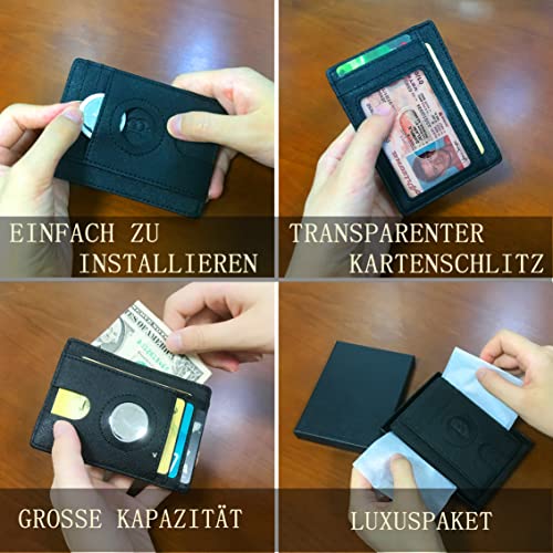 Airtag Wallet Holder Airtag Wallet Case Billetera Delgada para Hombres, Cartera para Tarjetas, Portatarjetas de crédito con Bloqueo RFID para Hombres con Caja de Regalo