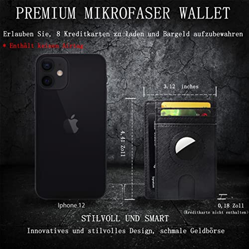 Airtag Wallet Holder Airtag Wallet Case Billetera Delgada para Hombres, Cartera para Tarjetas, Portatarjetas de crédito con Bloqueo RFID para Hombres con Caja de Regalo