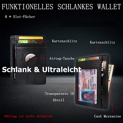 Airtag Wallet Holder Airtag Wallet Case Billetera Delgada para Hombres, Cartera para Tarjetas, Portatarjetas de crédito con Bloqueo RFID para Hombres con Caja de Regalo
