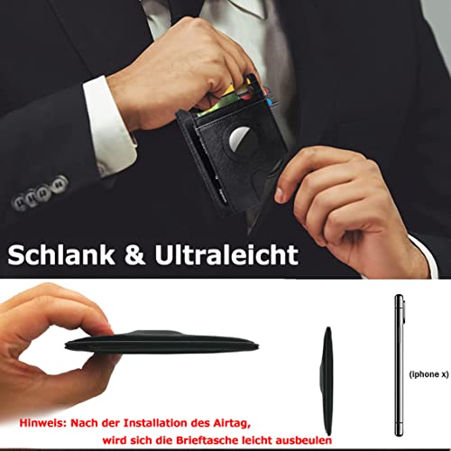 Airtag Wallet Holder Airtag Wallet Case Billetera Delgada para Hombres, Cartera para Tarjetas, Portatarjetas de crédito con Bloqueo RFID para Hombres con Caja de Regalo