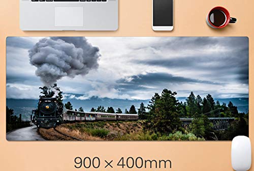 alfombrilla de ratón teclado Retro steam train landscape alfombrilla de ratón para juegos de gran tamaño xxl almohadilla de teclado almohadilla de escritorio antideslizante impermeable suave