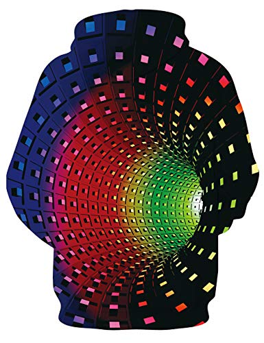 ALISISTER 3D Unisex Sudaderas con Capucha Novedad Vórtice Gráfica Hoodies Sweatshirt Casual Hooded Pullover para Hombres Mujeres Fiesta Deportiva M