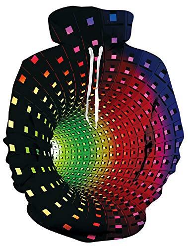 ALISISTER 3D Unisex Sudaderas con Capucha Novedad Vórtice Gráfica Hoodies Sweatshirt Casual Hooded Pullover para Hombres Mujeres Fiesta Deportiva M