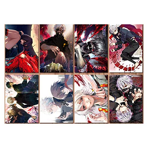 ALTcompluser Juego de 8 pósteres de Ken Kaneki de Anime Tokyo Ghoul de Ken Kaneki, tamaño pequeño, para decoración de pared