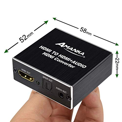 AMANKA HDMI Audio Extractor Ultra HD 4K x 2K HDMI a HDMI SPDIF/Toslink Óptico Salida de Audio de 3,5 mm para PS3 PS4 BLU-Ray DVD Xbox TV