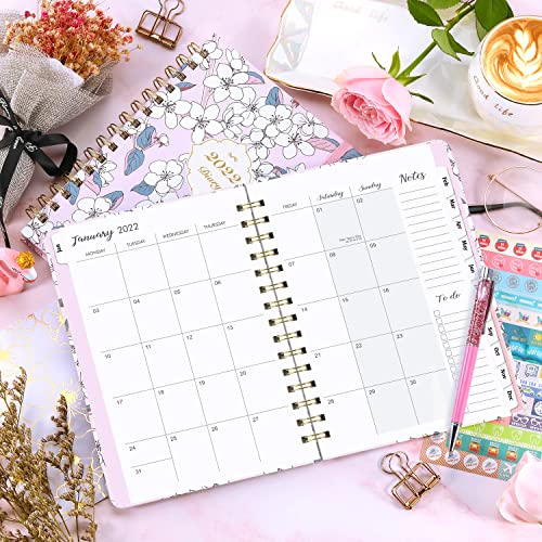 Amazon Brand - Eono Agenda 2021-2022 A5, Julio de 2021 a junio de 2022 Planificador Semanal con Etiqueta Mensual y Bolsillo Interior Expandible, Púrpura, 21,5 x 15,5 x 1,5 cm