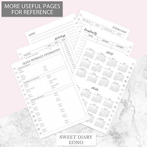 Amazon Brand - Eono Agenda 2021-2022 A5, Julio de 2021 a junio de 2022 Planificador Semanal con Etiqueta Mensual y Bolsillo Interior Expandible, Púrpura, 21,5 x 15,5 x 1,5 cm