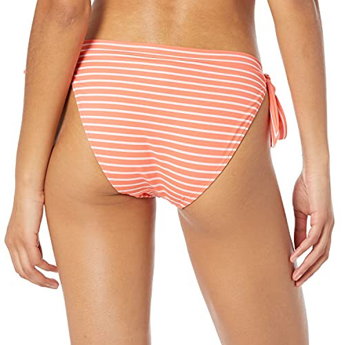 Amazon Essentials - Parte inferior de bikini con anudado lateral para mujer, Red & Pink Stripe, US L (EU L - XL)
