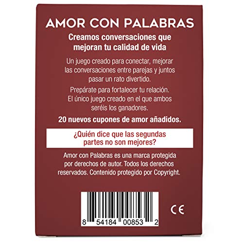 🧡 AMOR CON PALABRAS - Parejas - Sigamos conociéndonos. Juegos de Mesa para Dos Personas Perfectos Regalos para mi Novio o Novia