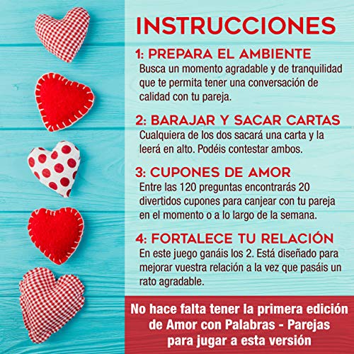 🧡 AMOR CON PALABRAS - Parejas - Sigamos conociéndonos. Juegos de Mesa para Dos Personas Perfectos Regalos para mi Novio o Novia