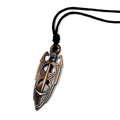 AMOZ Juego The Elder Scrolls 5 Ol Akatosh Amuleto Logo Gargantilla Collar Colgante Encanto Regalo de Cumpleaños