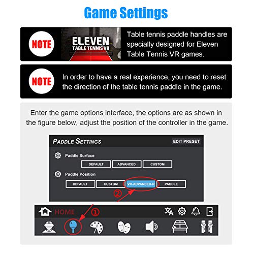 AMVR Mango de agarre de pala de tenis de mesa para mandos táctiles Oculus Quest 2 jugando once tenis de mesa VR juego