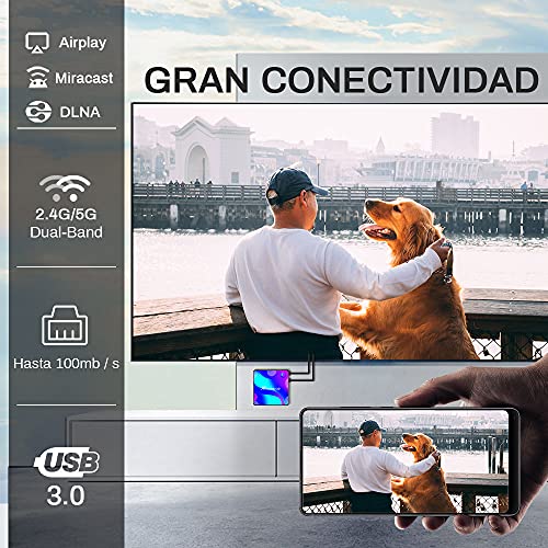 Android TV Box 11, 2GB RAM 16GB ROM Android 11.0 Compatible con 4K 3D H.265, RK3318 Dual-WiFi 2.4g / 5g Smart TV Box con Mini Teclado HDMI USB 3.0