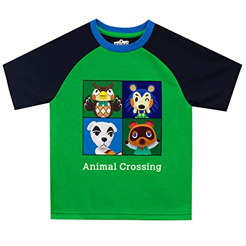 Animal Crossing Pijamas para Niños Verde 9-10 años