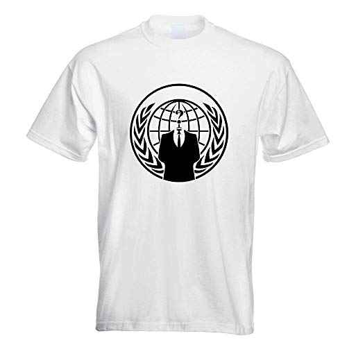 Anonymous - Camiseta de manga corta con diseño impreso Blanco L