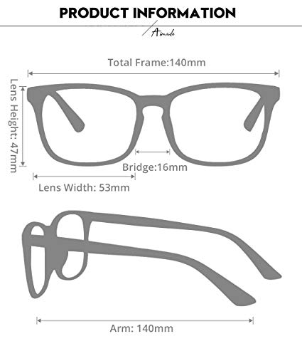 Anteojos de Bloqueo de luz Azul Unisex con Filtro Azul para computadora (Anti Fatiga Ocular) anteojos de Juego para Mujeres y Hombres