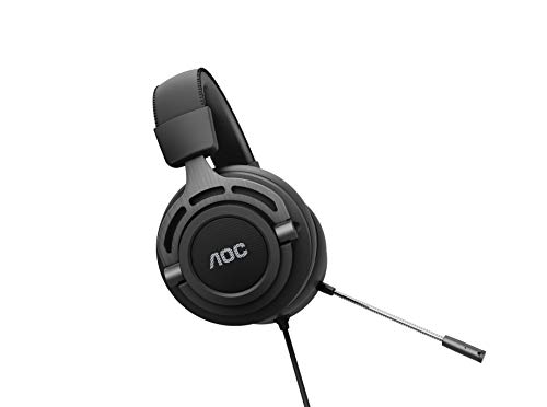 AOC GH200 - Auriculares Gaming para PC, PS4/PS5, XBOX, SWITCH, conectividad 3,5 mm Jackphone, micrófono, Y-splitter, Estéreo 2.0