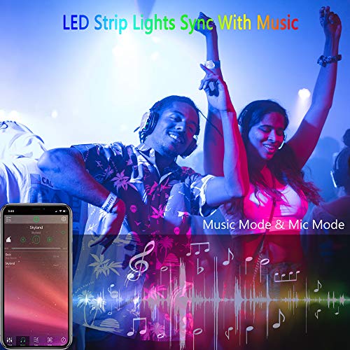 Aogled Tira LED 10M,Bluetooth Tiras LED con Control de App y Control Remoto de 40 Teclas,5050 SMD Luces LED Habitacion RGB con Sincronización de Música,para Interior,Dormitorio,Sala de Estar,Fiesta