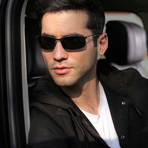 AORON Gafas de sol polarizadas para hombre, protección UV, gafas de conducción Negro Talla única