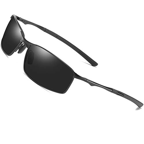 AORON Gafas de sol polarizadas para hombre, protección UV, gafas de conducción Negro Talla única