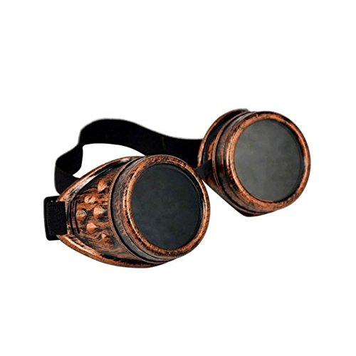 Ardisle Steam Punk Gafas Cyber Gafas Soldadura de cobre Goth Cosplay Blinder Retro Punk
