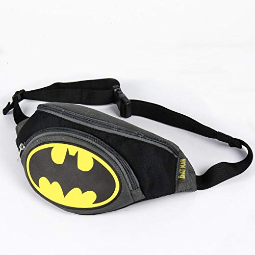 ARTESANIA CERDA BOLSO RIÑONERA BATMAN, Gris