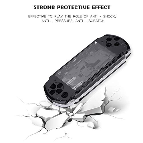 ASHATA Carcasa para PSP 3000, Reemplazo de Funda Protectora para Consola de Juegos de Mano, Cubierta para PSP 3000, Estuche Duradero para Consola de Juegos 3000(Negro)