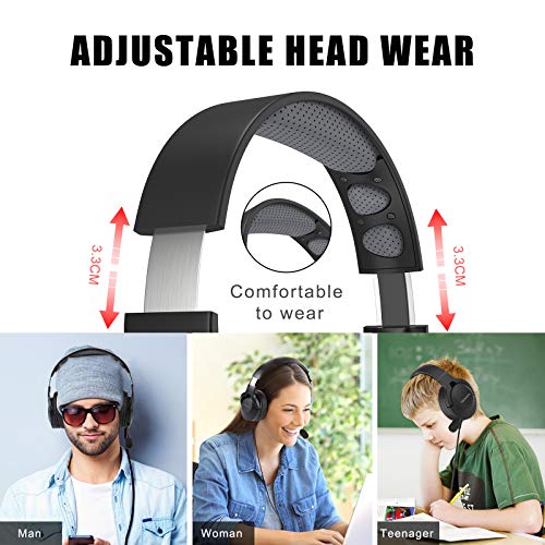 Auriculares con Micrófono para PC, Esolom Auriculares Ajustable Micrófono con Cancelación de Ruido Headset Comerciales Auriculares con Cable para Skype Softphone Centros de Llamadas Cursos Online