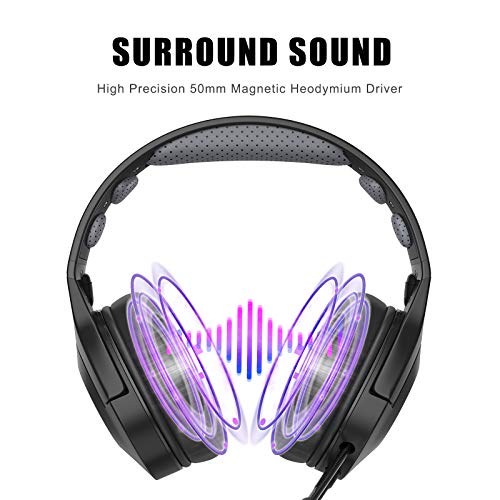 Auriculares con Micrófono para PC, Esolom Auriculares Ajustable Micrófono con Cancelación de Ruido Headset Comerciales Auriculares con Cable para Skype Softphone Centros de Llamadas Cursos Online