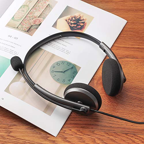 Auriculares para ordenador PC USB con Micrófono Cancelación de Ruido y Control en Línea, Cascos PC con Cable para Ordenador, Business, Cursos Online, Conversación Clara, Ligero y Cómodo