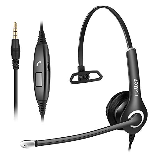 Auriculares PC Teléfono Móvil con Cancelación de Ruido Micrófono, Cascos 3,5mm para Ordenador Laptop iPhone Smartphone, Business, Oficina, Skype, Zoom, Cursos Online, Conversación Clara, Super Cómodo