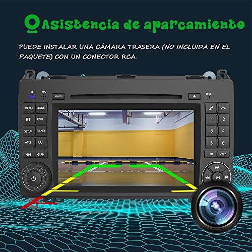AWESAFE Radio Coche 7 Pulgadas con Pantalla Táctil 2 DIN para Mercedes-Benz, Autoradio para Clase A W169/Clase B W245/Clase V W639 Vito Viano/W906 Sprinter 2500/3000, admite GPS/USB/Mandos del volante
