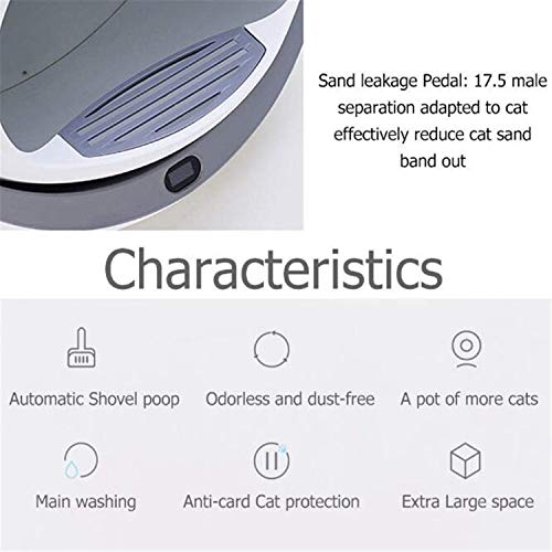 BABIFIS Inodoro automático para Gatos Caja de Arena automática para Gatos Inducción Limpieza rotativa Cat Robot Litter Large Kitty Caja de Arena autolimpiante