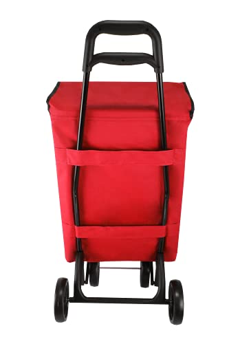 Bastilipo 7081 Julia Rojo-Carro de la Compra de 4 50 litros con Bolsa térmica y Ruedas Plegables