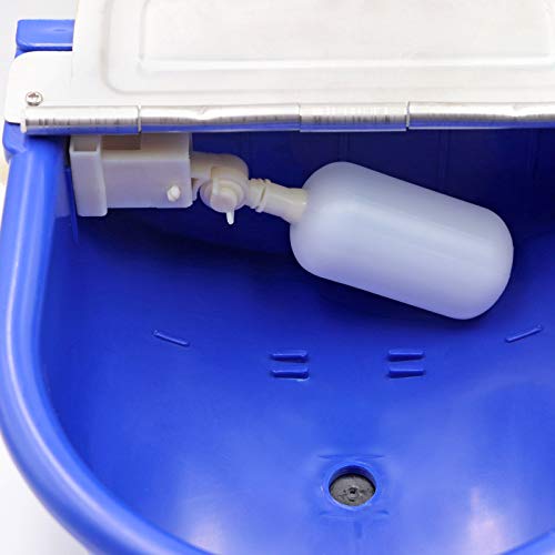 Bebedero para Caballos, Bebedero para Ganado Bebedero AutomáTico con VáLvula Flotador, Mascotas Aves (Fregadero VáLvula Flotador 4 Litros) (azul marino)