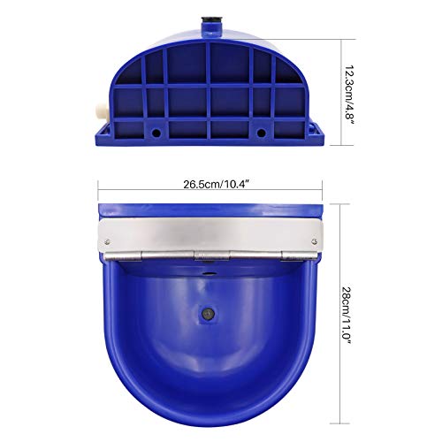 Bebedero para Caballos, Bebedero para Ganado Bebedero AutomáTico con VáLvula Flotador, Mascotas Aves (Fregadero VáLvula Flotador 4 Litros) (azul marino)