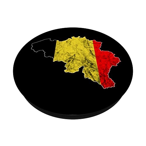 Belgium Map Belgian Flag Belgie Pride Roots Belgium Trip PopSockets PopGrip Intercambiable