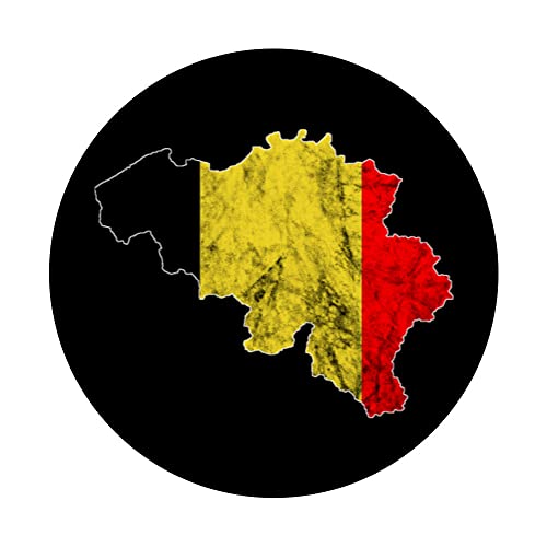 Belgium Map Belgian Flag Belgie Pride Roots Belgium Trip PopSockets PopGrip Intercambiable