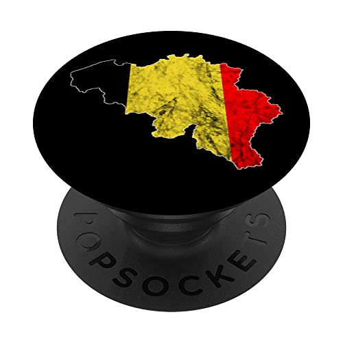 Belgium Map Belgian Flag Belgie Pride Roots Belgium Trip PopSockets PopGrip Intercambiable