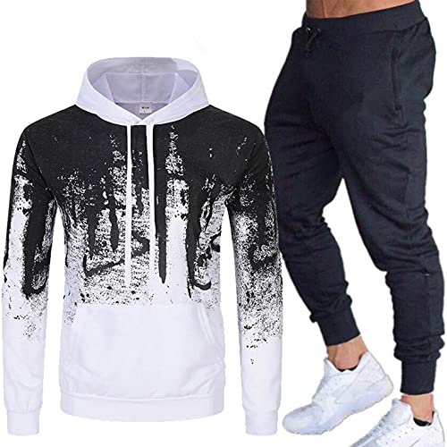 Berimaterry Chandal Completo Hombre 2 pc Conjunto Deportivo Hombre de otoño Invierno para Gimnasio Fitness Running Ropa Deportiva Hombre cómodos Sudaderas Hombres con Capucha Bolsillo y Pantalones
