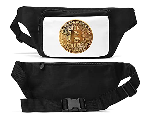 Bitcoin Original Decentralized Beer To Peer Currency Gold Coin Graphic Riñonera Unisex Negro One Size