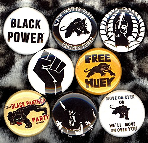 Black Panther Party # 1 8 - Juego de 8 botones de 25 mm (2,54 cm), diseño de pantera negra