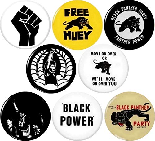 Black Panther Party # 1 8 - Juego de 8 botones de 25 mm (2,54 cm), diseño de pantera negra