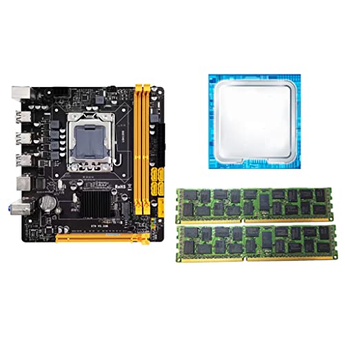 BMBN Placa Base, Kit de Placa Base X79 Xeon E5 2420 Lga 1356Cpu 32Gb ECC Ddr3 Soporte de Memoria Nvme M.2 Sata3.0 para Accesorios de Escritorio Intel