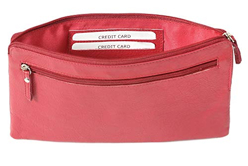 Bolsa de depósito bancario LEAS, Piel auténtica, Rojo - ''LEAS Special-Edition''