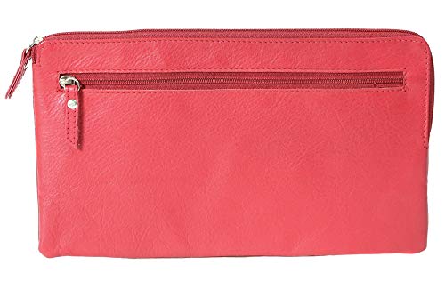 Bolsa de depósito bancario LEAS, Piel auténtica, Rojo - ''LEAS Special-Edition''