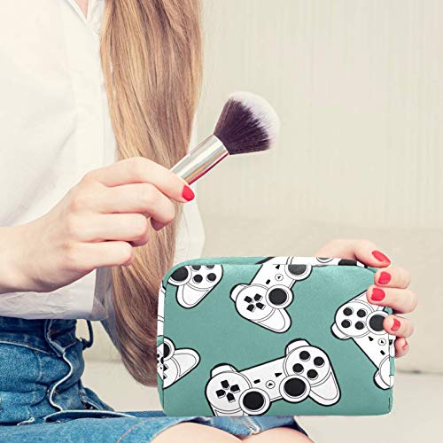 Bolsa de maquillaje personalizada para brochas de maquillaje, portátil, para mujer, bolso de mano, organizador de viaje, joystick