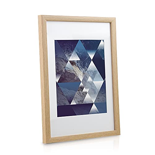 bomoe Juego de Marcos de Fotos múltiples para la Pared Collage Emotion - 30 Piezas - con paspartú - 10x 10,5x15cm / 15x 13x18cm / 5X 20x30cm Roble