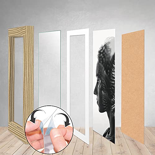 bomoe Juego de Marcos de Fotos múltiples para la Pared Collage Emotion - 30 Piezas - con paspartú - 10x 10,5x15cm / 15x 13x18cm / 5X 20x30cm Roble